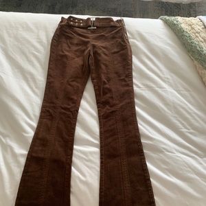 S Forever 21 brown corduroy belted flares